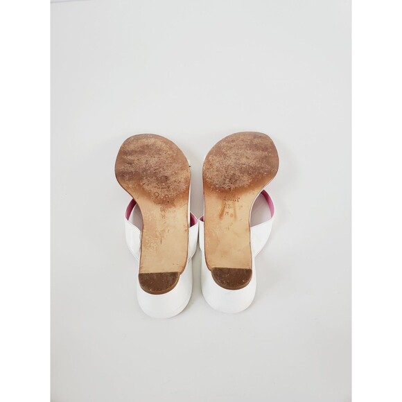 Lilly Pulitzer White Leather Flower Kitten Heel Sandals Size 8.5 - Picture 11 of 11